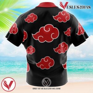 Naruto Akatsuki Hawaiian Button Up Shirt, Perfect Gifts For Anime Lovers - Vesles2014S 2