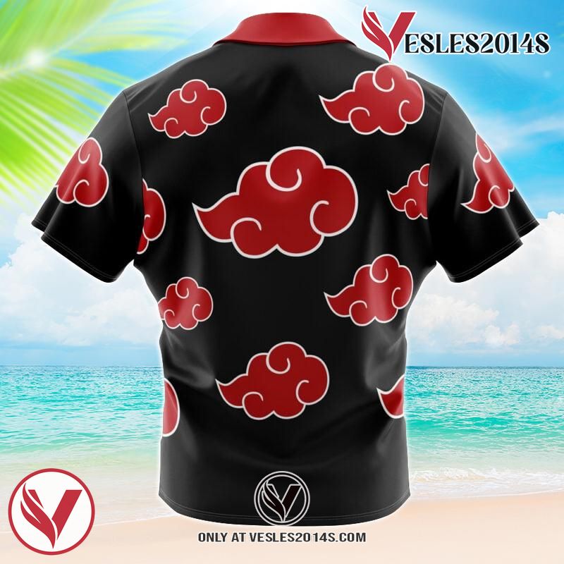 Naruto Akatsuki Hawaiian Button Up Shirt, Perfect Gifts For Anime Lovers - Vesles2014S 2