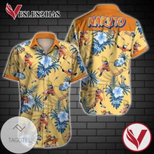 Naruto Hawaiian Graphic Print Short Sleeve Hawaiian Casual Shirt Vesles2014S