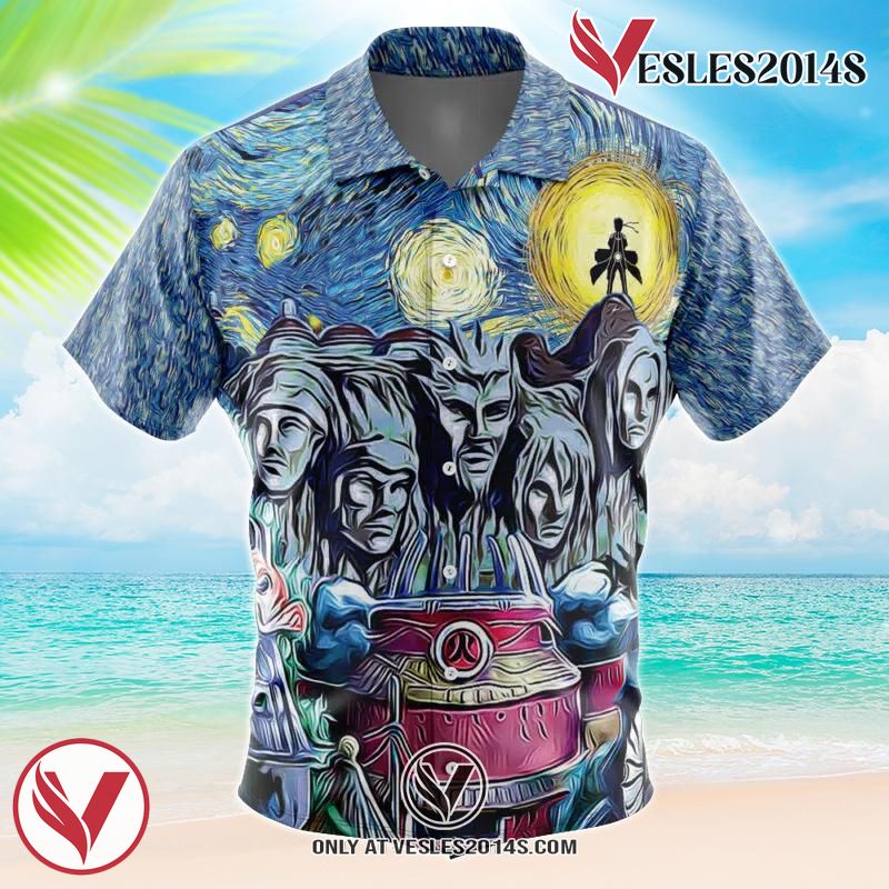 Naruto Starry Ninetails Hawaiian Button Up Shirt, Perfect Gifts For Anime Lovers - Vesles2014S