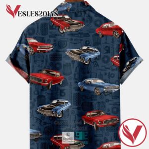 Nascar Vintage Cars Print Casual Breathable Hawaiian Shirt, Best Gifts For Summer Vesles2014S 2