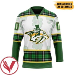 Nashville Predators St Patrick Day Custom Name Custom Number Hockey Jersey, Trending Gifts For Fans - Vesles2014s