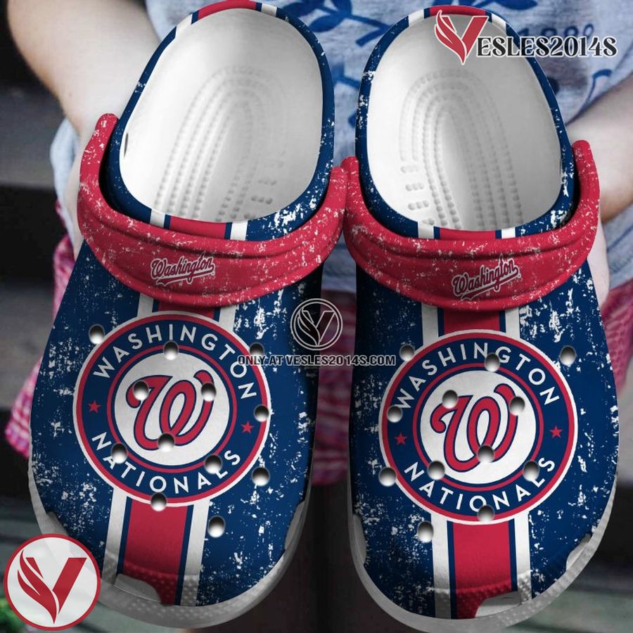 Nationals Red-Navy Clog Shoes, Unique Gift From Vesles2014S