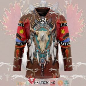 Native American Buffalo Hockey Jersey Shirt, Trending Gifts For Fans - Vesles2014s 2