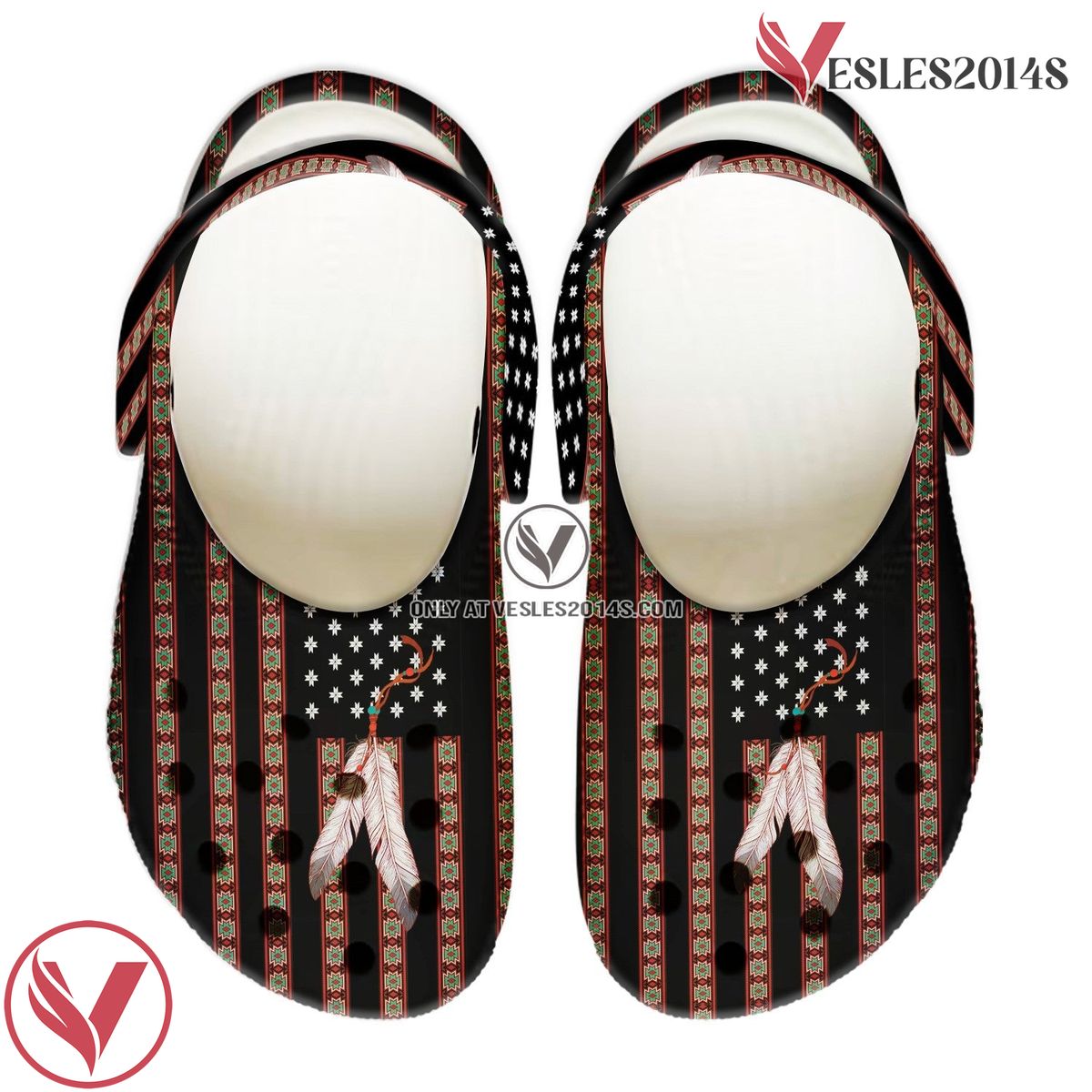 Native American Crocs Clog Shoes For Kid and Adult Style 12, Unique Gift From Vesles2014S 2