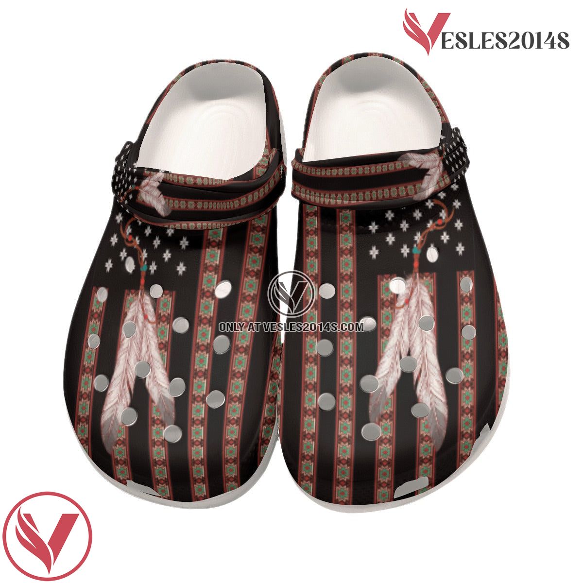 Native American Crocs Clog Shoes For Kid and Adult Style 12, Unique Gift From Vesles2014S 4