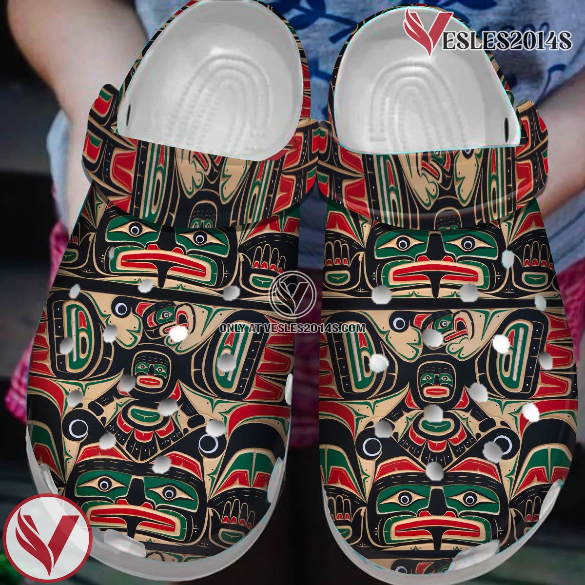 Native American Crocs Clog Shoes For Kid and Adult Style 3, Unique Gift From Vesles2014S