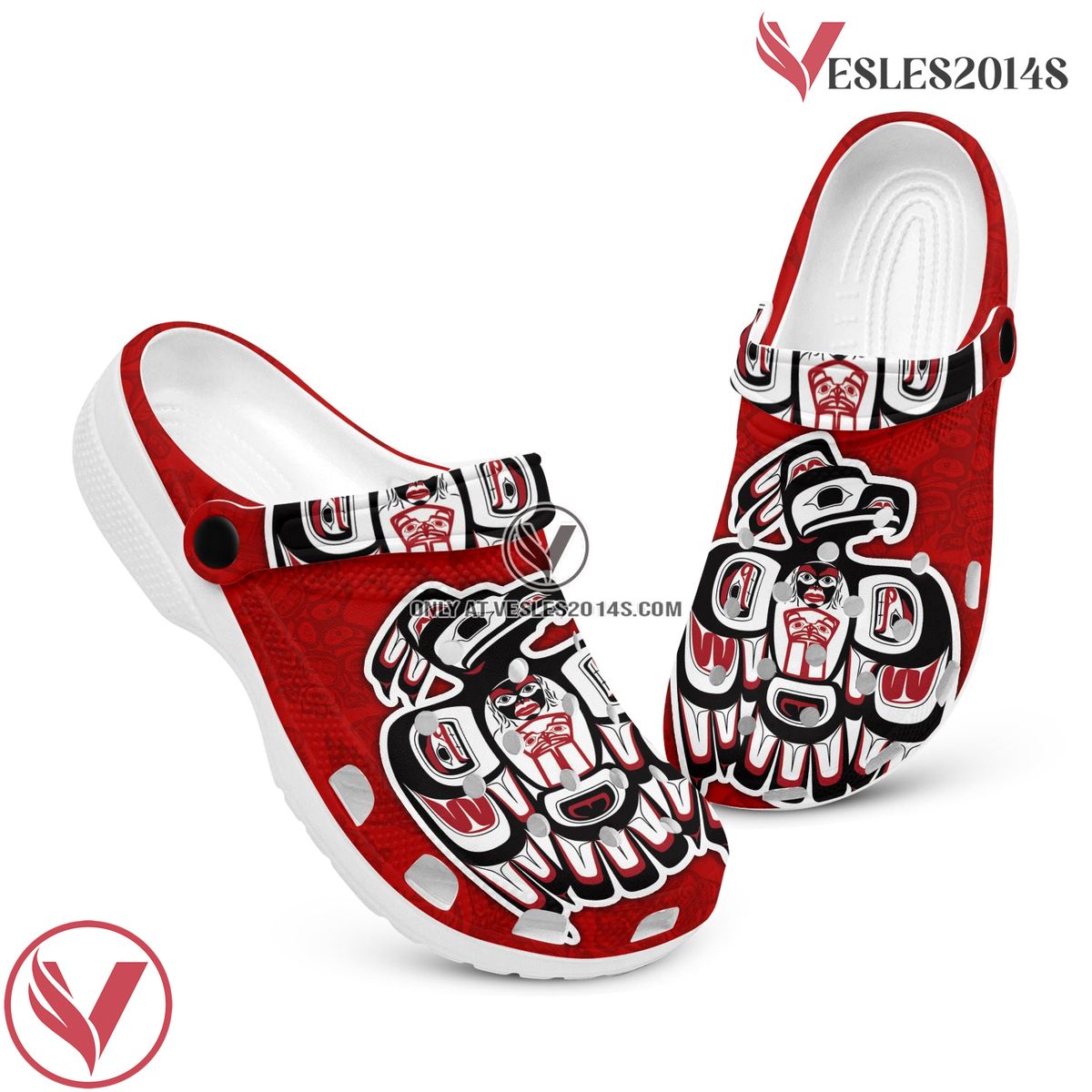 Native American Crocs Clog Shoes For Kid and Adult Style 30, Unique Gift From Vesles2014S 2