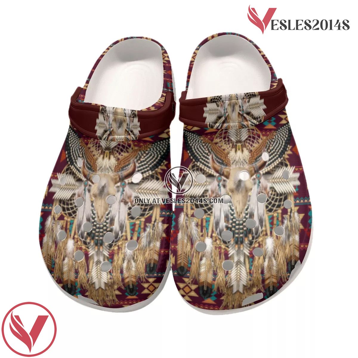 Native American Crocs Clog Shoes For Kid and Adult Style 37, Unique Gift From Vesles2014S 4