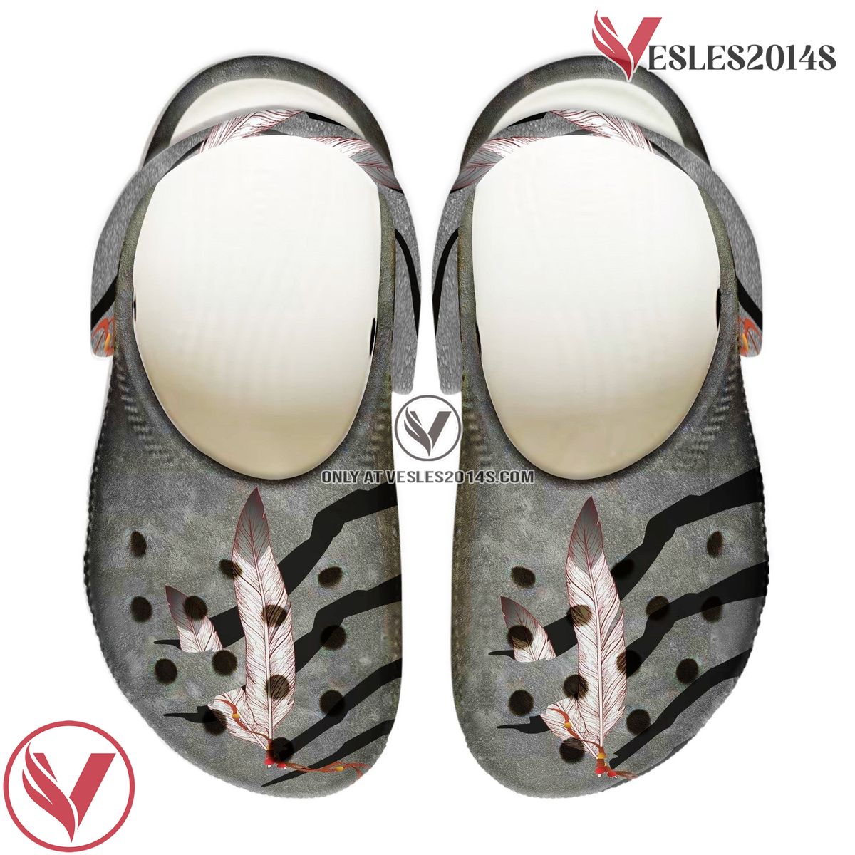 Native American Crocs Clog Shoes For Kid and Adult Style 45, Unique Gift From Vesles2014S 2