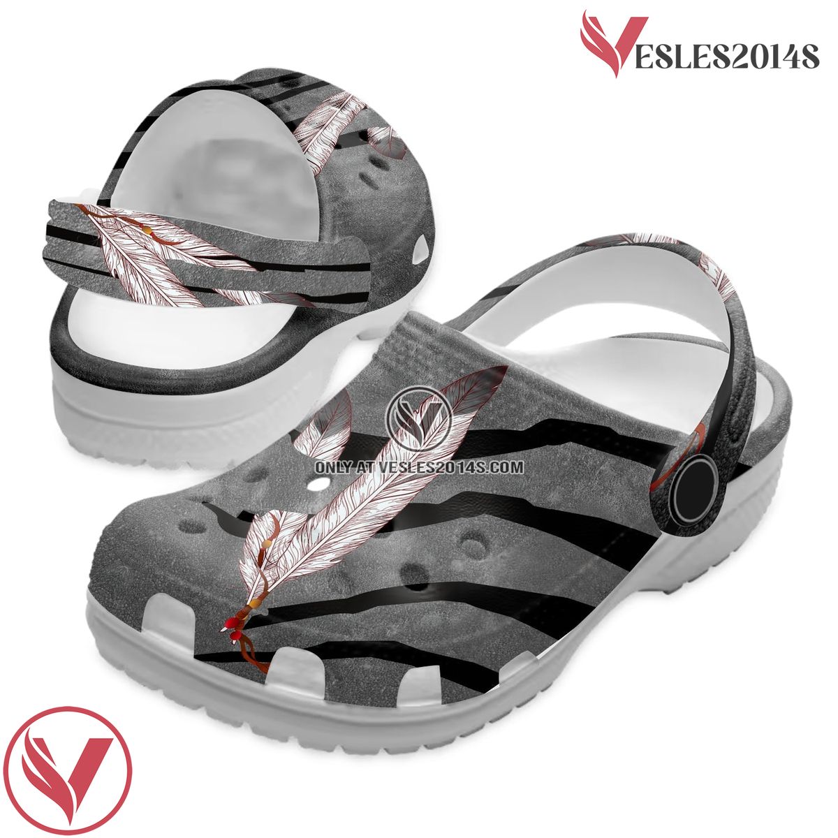 Native American Crocs Clog Shoes For Kid and Adult Style 45, Unique Gift From Vesles2014S