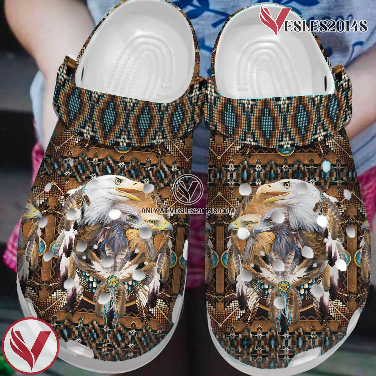 Native American Crocs Clog Shoes For Kid and Adult Style 53, Unique Gift From Vesles2014S