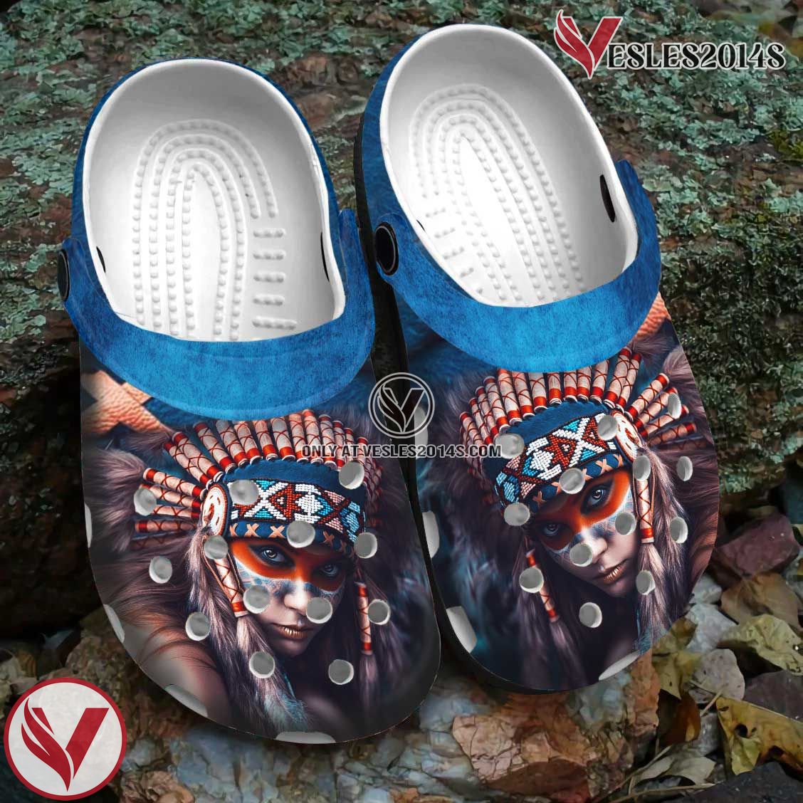 Native American Crocs Clog Shoes For Kid and Adult Style 56, Unique Gift From Vesles2014S 2