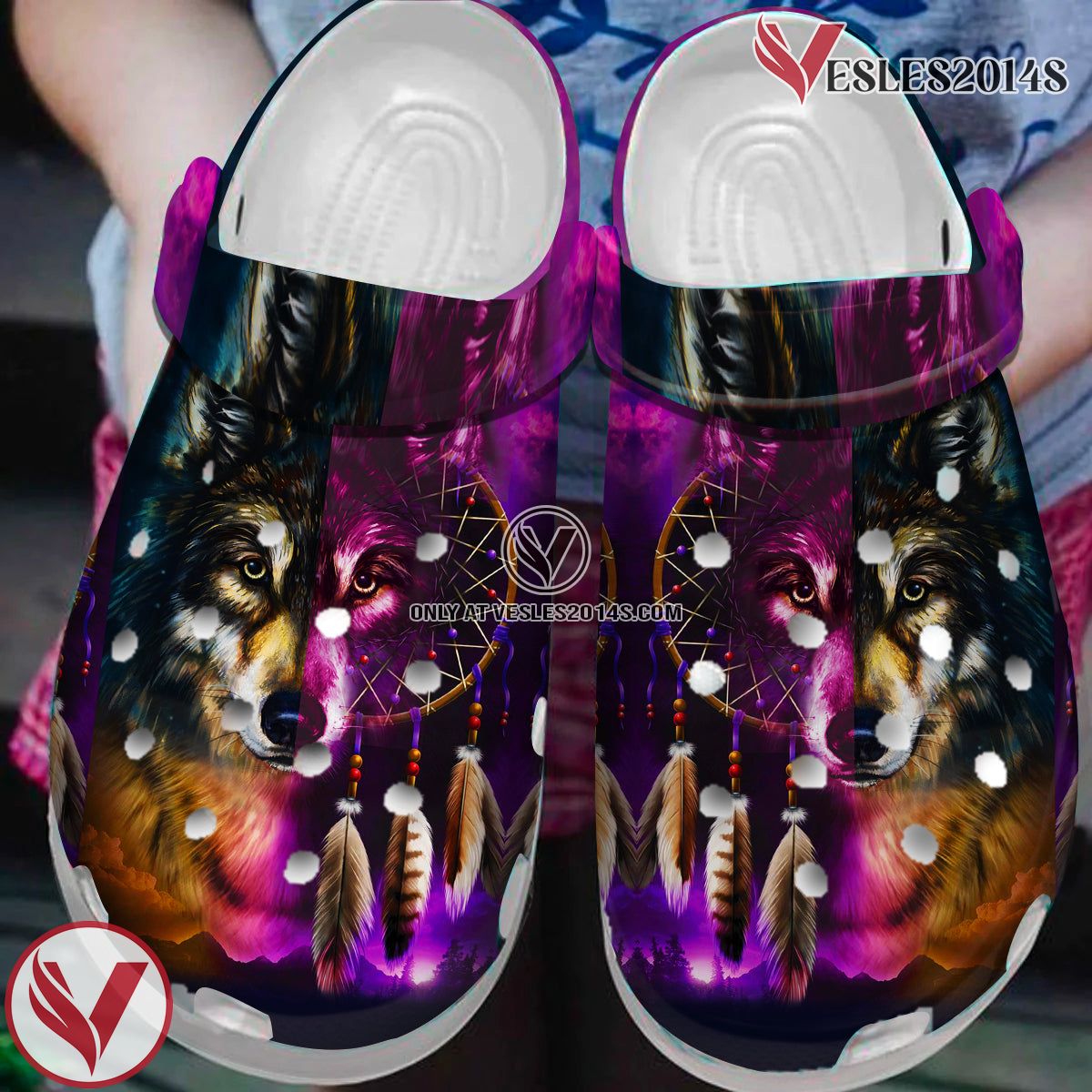 Native American Crocs Clog Shoes For Kid and Adult Style 64, Unique Gift From Vesles2014S