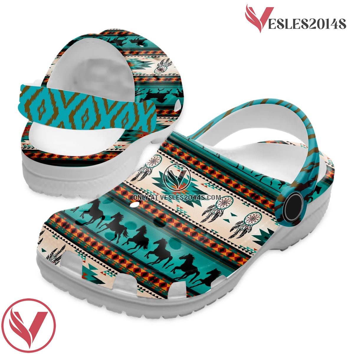 Native American Crocs Clog Shoes For Kid and Adult Style 66, Unique Gift From Vesles2014S