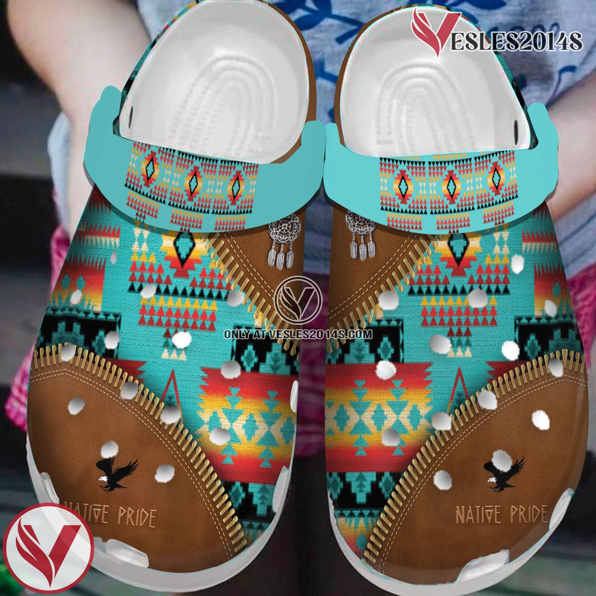 Native American Crocs Clog Shoes For Kid and Adult Style 69, Unique Gift From Vesles2014S