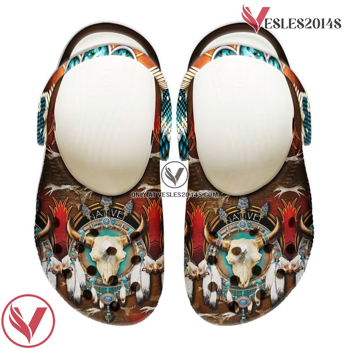 Native American Crocs Clog Shoes For Kid and Adult Style 70, Unique Gift From Vesles2014S 2