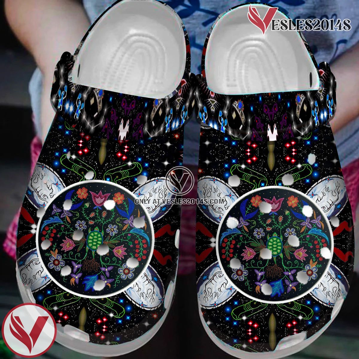 Native American Crocs Clog Shoes For Kid and Adult Style 72, Unique Gift From Vesles2014S