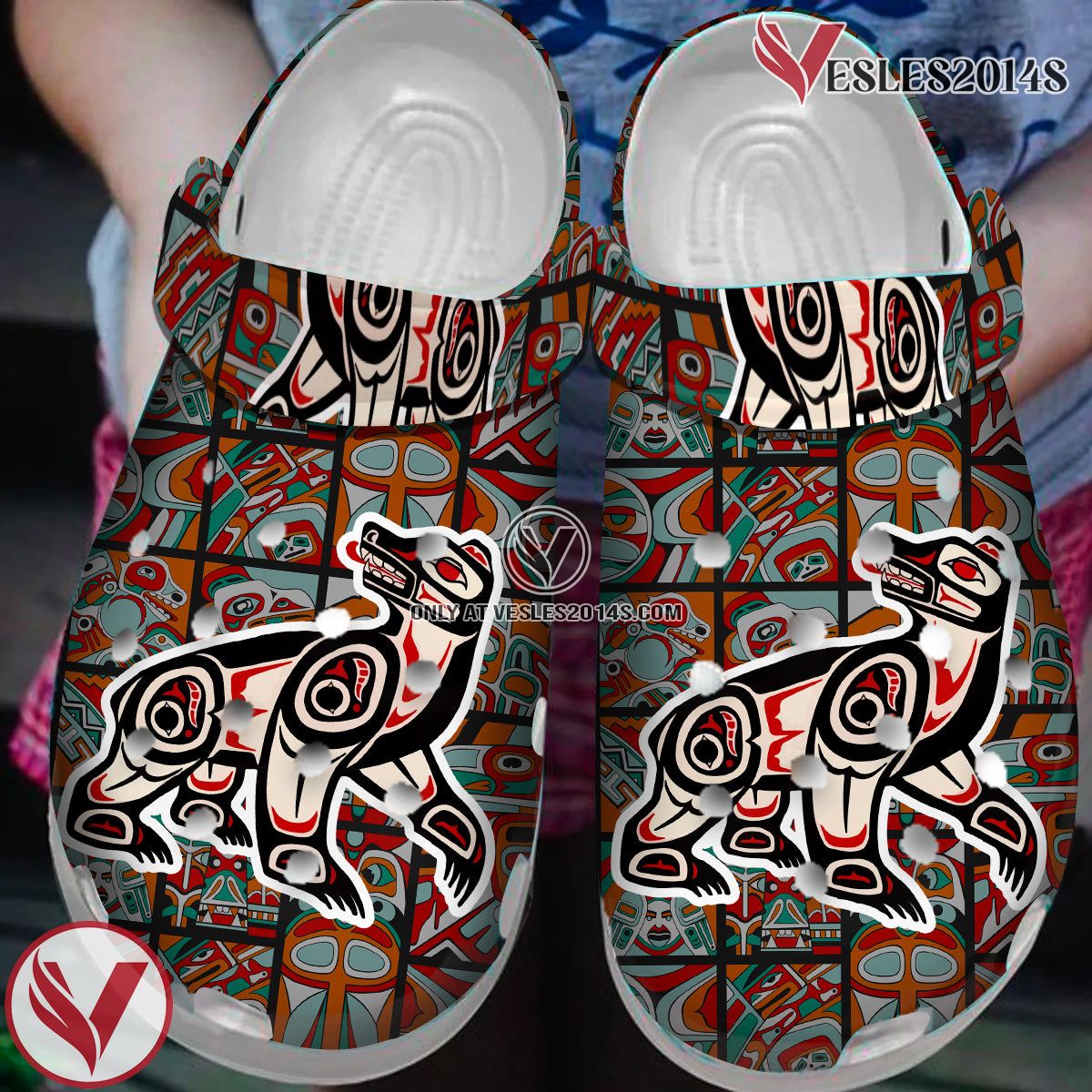 Native American Crocs Clog Shoes For Kid and Adult Style 74, Unique Gift From Vesles2014S