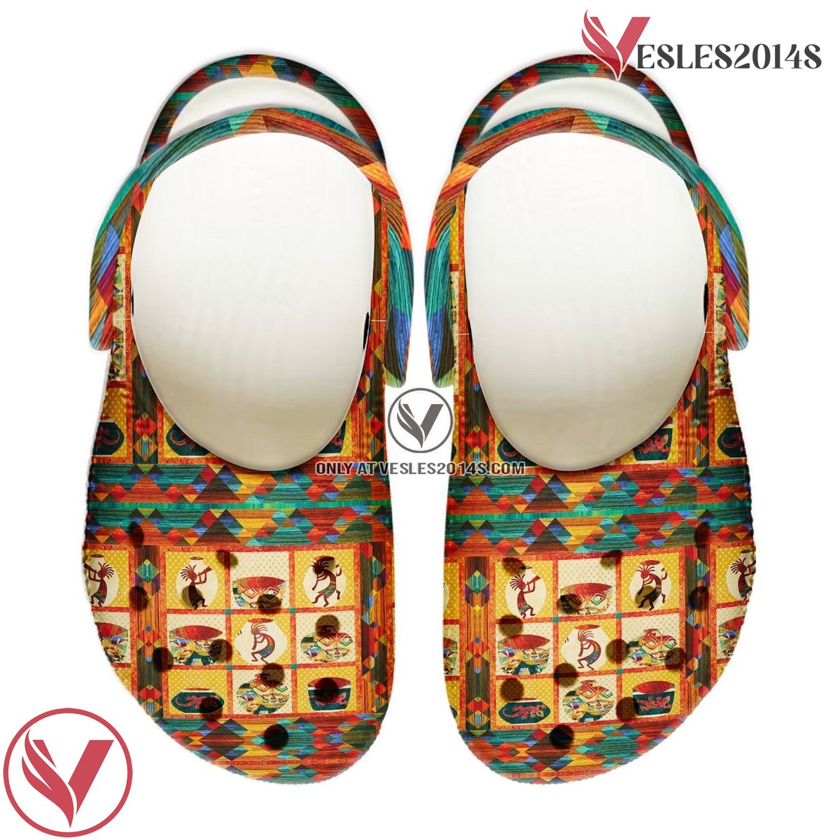 Native American Crocs Clog Shoes For Kid and Adult Style 9, Unique Gift From Vesles2014S 2