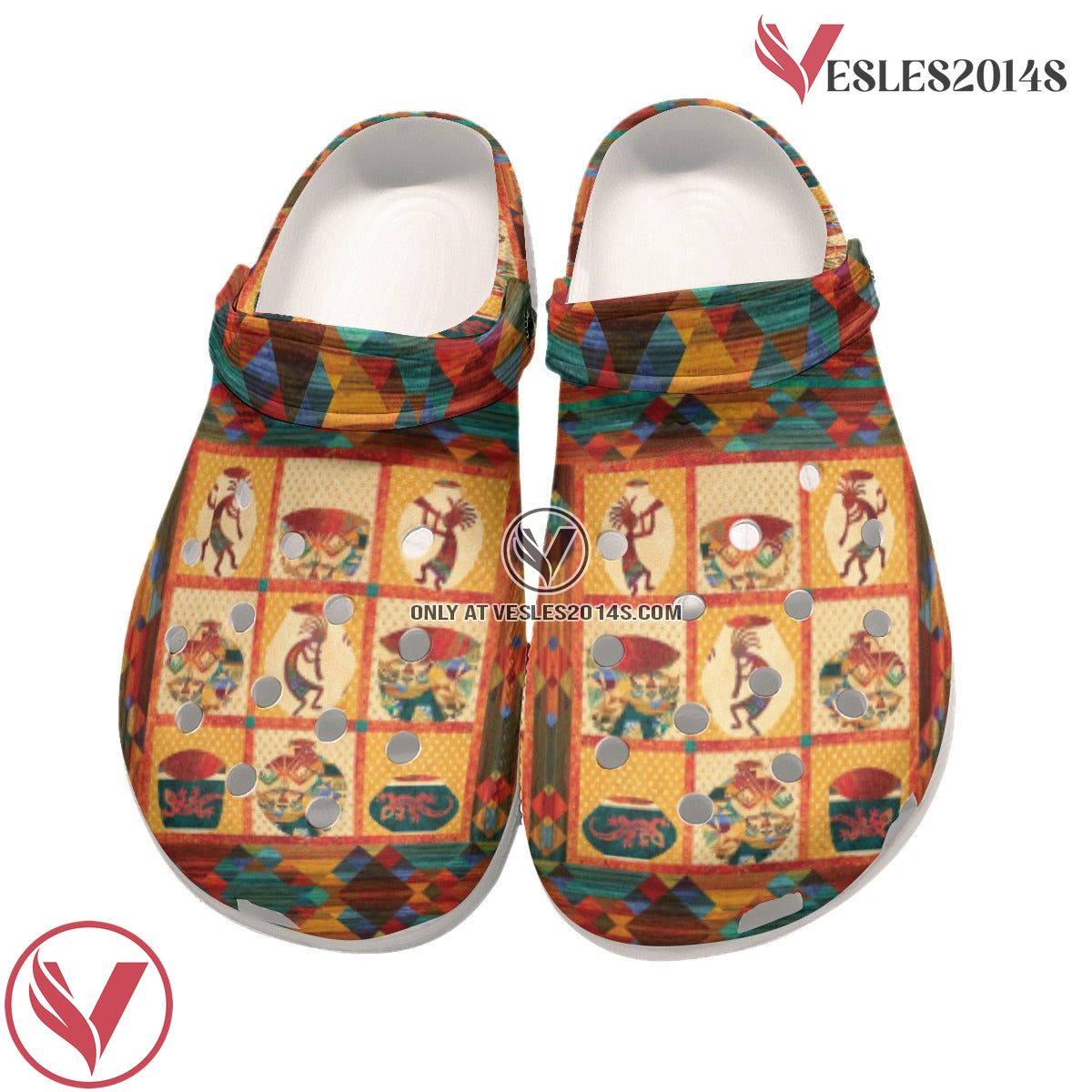 Native American Crocs Clog Shoes For Kid and Adult Style 9, Unique Gift From Vesles2014S 4