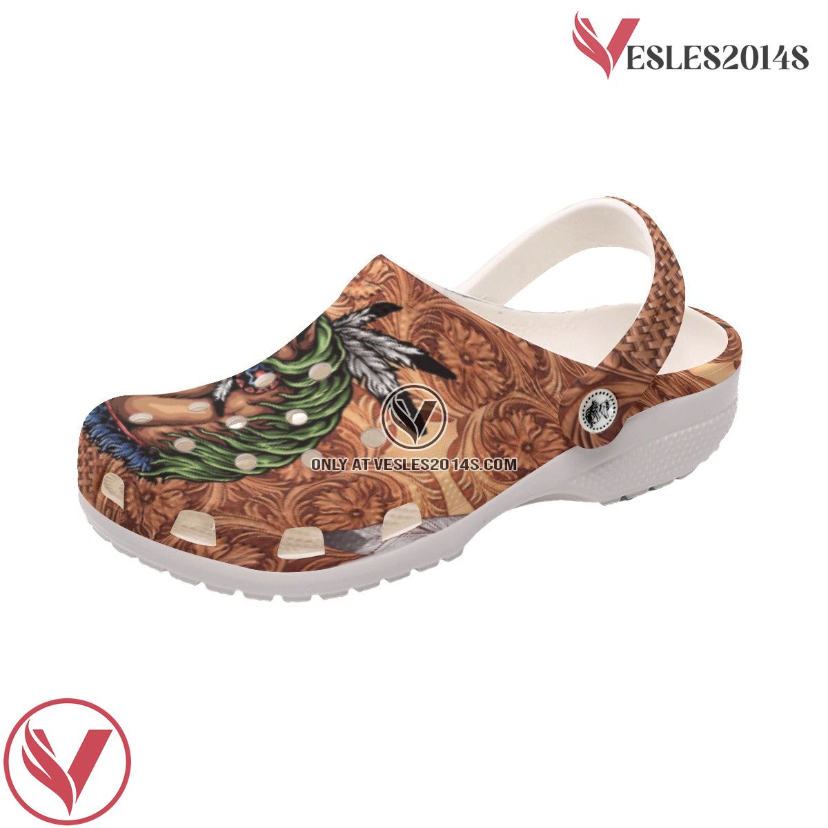 Native American Feather – Horse Crocs Clog Shoes For Kid and Adult, Unique Gift From Vesles2014S 4