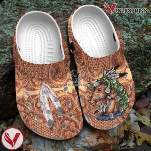 Native American Native Feather – Horse Crocs Clog Shoes For Kid and Adult, Unique Gift From Vesles2014S 2