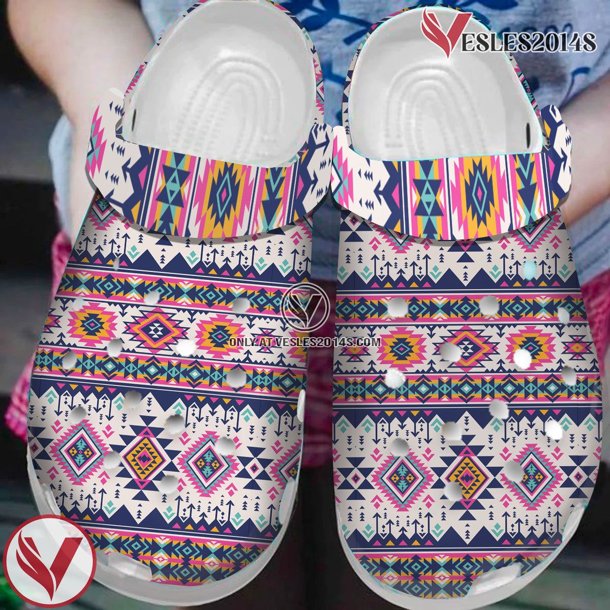 Native American Native Pattern Crocs Clog Shoes For Kid and Adult Style 1, Unique Gift From Vesles2014S