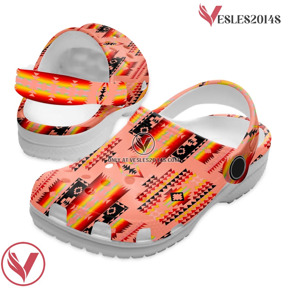 Native American Native Pattern Crocs Clog Shoes For Kid and Adult Style 10, Unique Gift From Vesles2014S