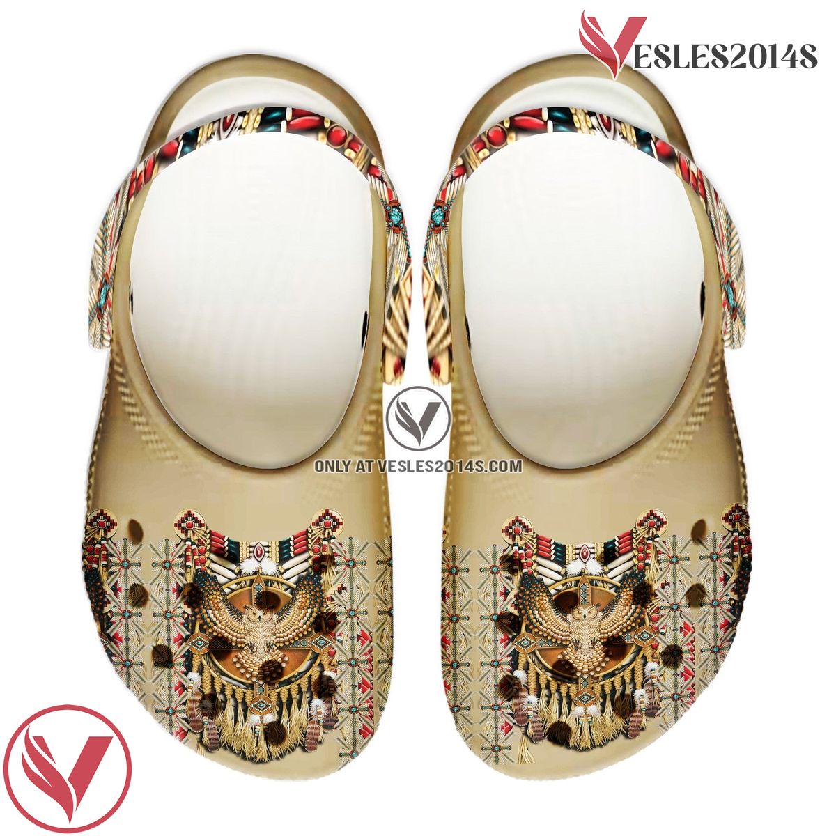 Native American Owl Feather Crocs Clog Shoes For Kid and Adult Style 1, Unique Gift From Vesles2014S 4