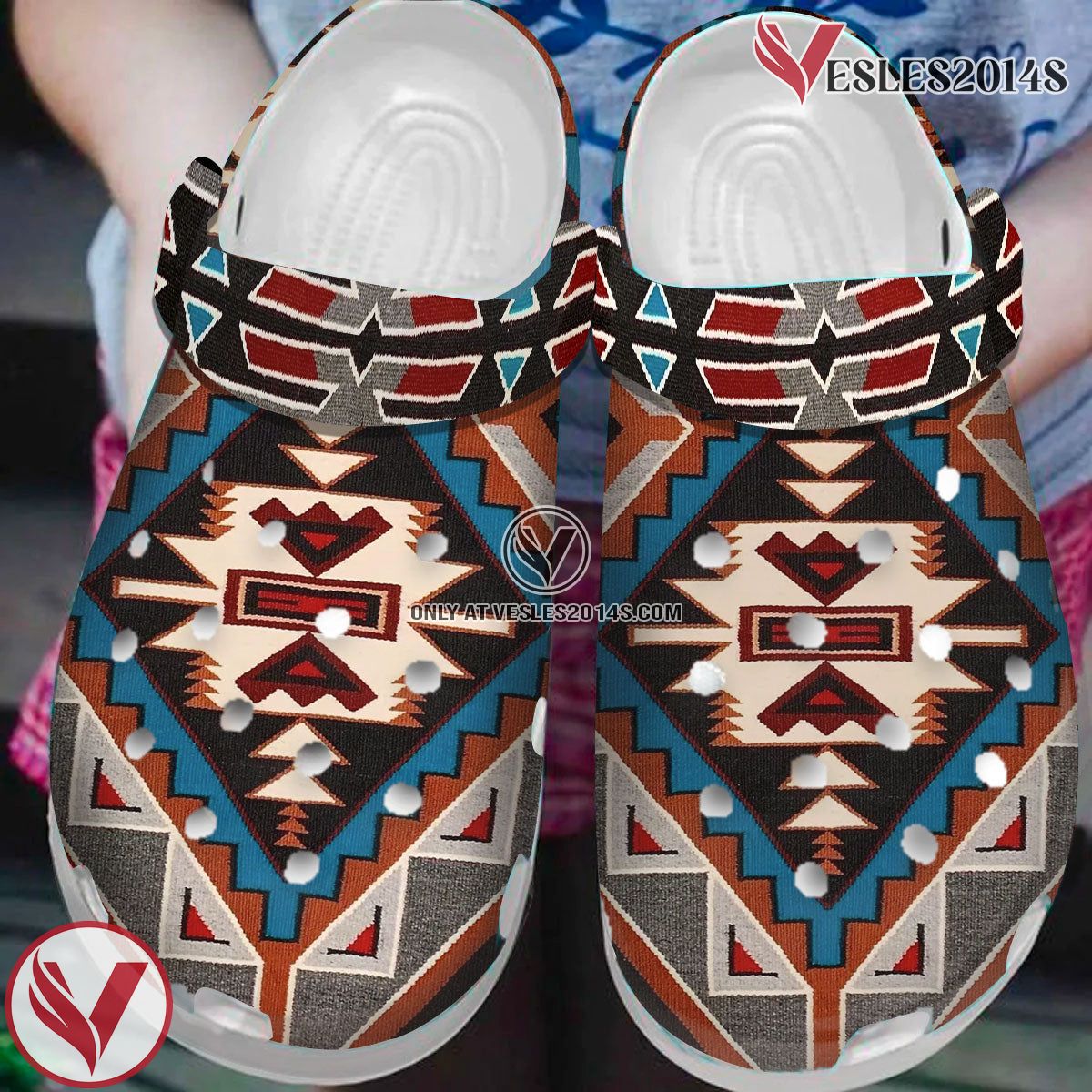 Native American Pattern Crocs Clog Shoes For Kid and Adult Style 11, Unique Gift From  Vesles2014S