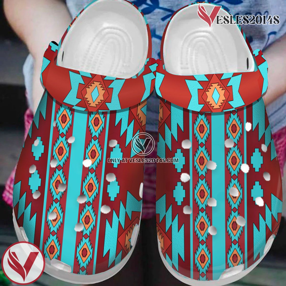 Native American Pattern Crocs Clog Shoes For Kid and Adult Style 13, Unique Gift From  Vesles2014S