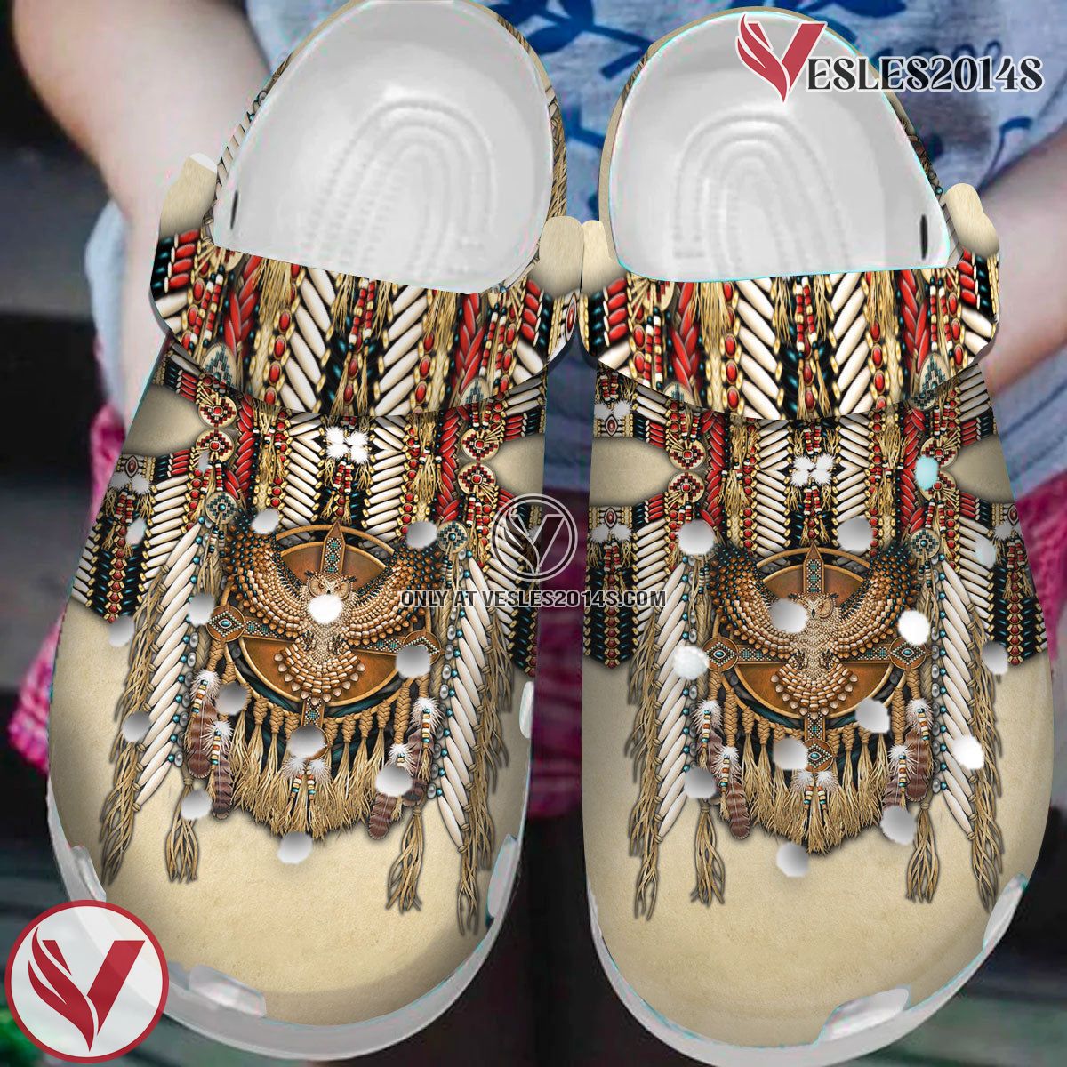 Native American Pattern Crocs Clog Shoes For Kid and Adult Style 18, Unique Gift From  Vesles2014S