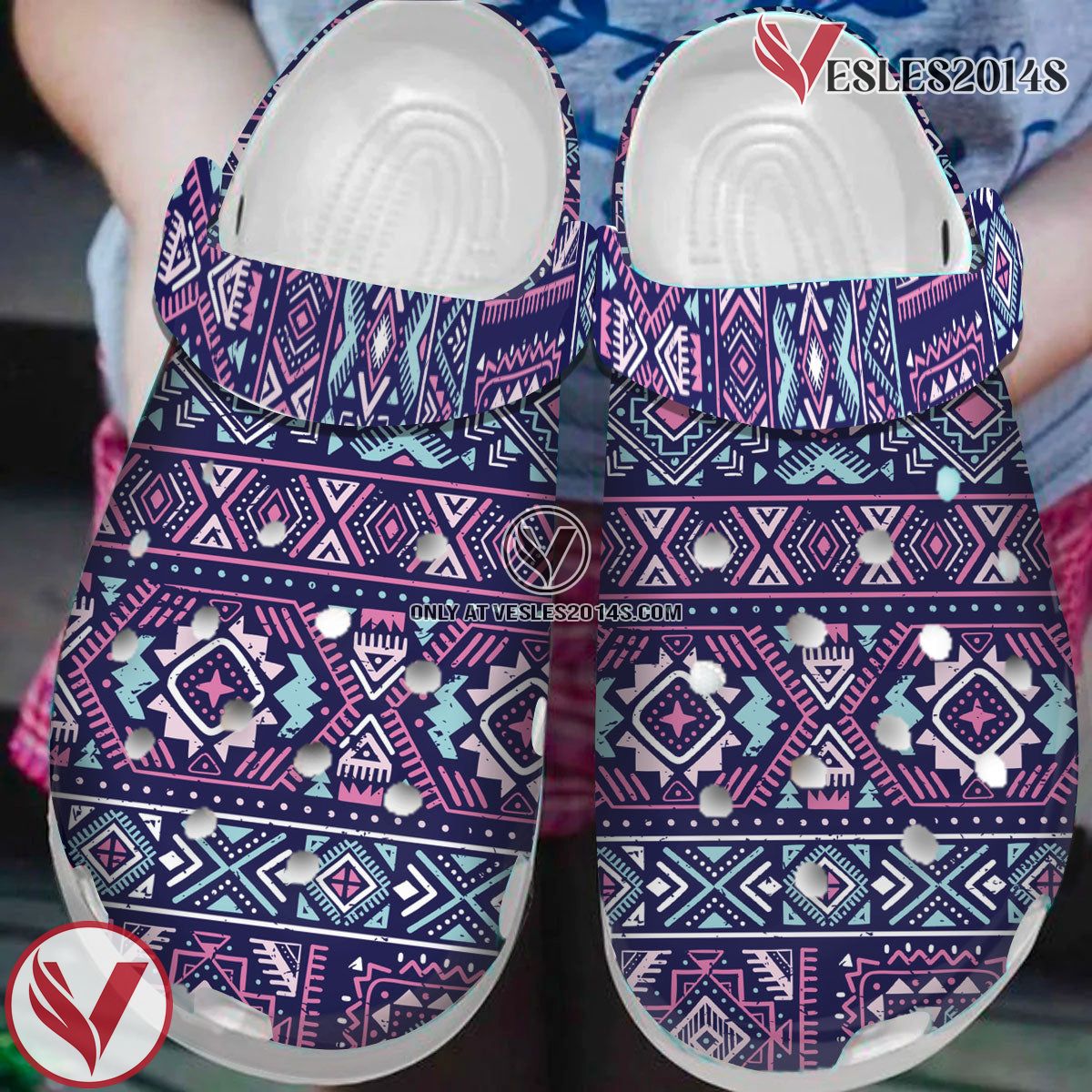 Native American Pattern Crocs Clog Shoes For Kid and Adult Style 25, Unique Gift From  Vesles2014S