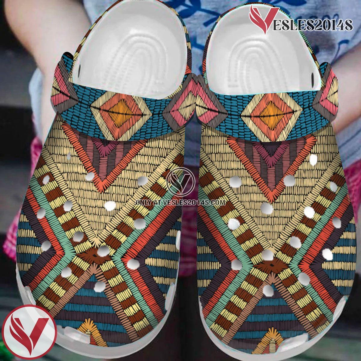 Native American Pattern Crocs Clog Shoes For Kid and Adult Style 26, Unique Gift From  Vesles2014S