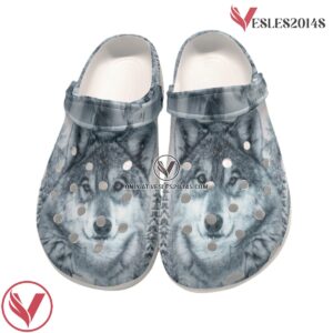 Native American Wihte Wolf Crocs Clog Shoes For Kid and Adult Style 1, Unique Gift From  Vesles2014S 3