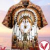 Native American Wolf Feather Headdress Hawaiian Shirt, Unique Gifts For Friends - Vesles2014S 1