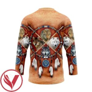 Native American Wolves Dreamcatcher Hockey Jersey, Trending Gifts For Fans - Vesles2014s 1