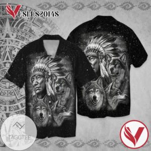 Native Pride Graphic Print Short Sleeve Hawaiian Casual Shirt Vesles2014S 1