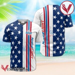 Natural Light American Flag Baseball Jersey, Perfect Gifts For Fans - Vesles2014S