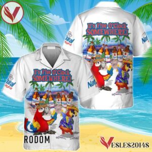 Natural Light Funny Parrot Hawaiian Shirt, Best Summer Gifts For Fans - Vesles2014S 1