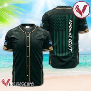 Natural Light St. Patrick's Day American Flag Baseball Jersey, Perfect Gifts For Fans - Vesles2014S