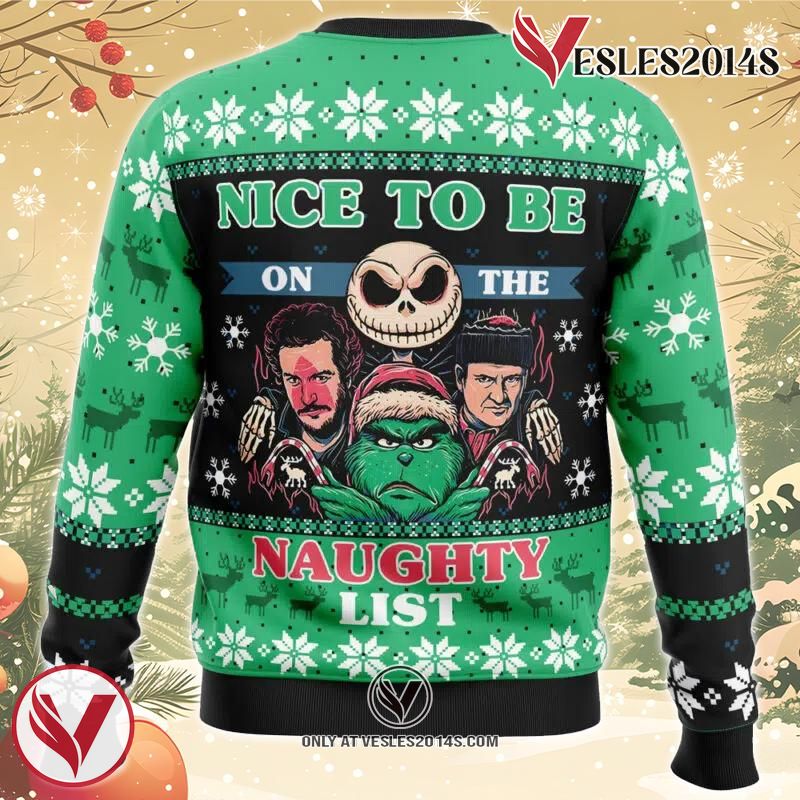 Naughty List Club Pop Culture Ugly Christmas Sweater, Unique Christmas Gift For Fans - Vesles2014S 1