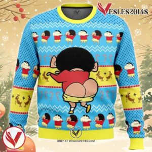 Naughty Shinnosuke Crayon Shin-chan Ugly Christmas Sweater, Unique Christmas Gift For Fans - Vesles2014S