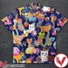 Navy With Multicolor Cats Hawaiian Shirt, Unique Gifts For Friends - Vesles2014S 1