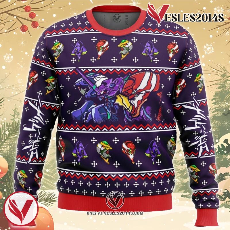 Neon Genesis Evangelion Evas Ugly Christmas Sweater, Unique Christmas Gift For Fans - Vesles2014S