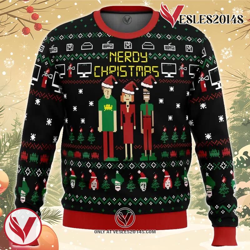 Nerdy Christmas The IT Crowd Ugly Christmas Sweater, Unique Christmas Gift For Fans - Vesles2014S