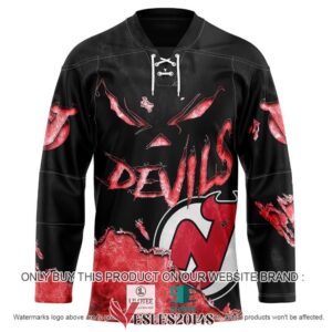 New Jersey Devils Blood Personalized Hockey Jersey Shirt, Trending Gifts For Fans - Vesles2014s
