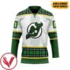 New Jersey Devils St Patrick Day Custom Name Custom Number Hockey Jersey, Trending Gifts For Fans - Vesles2014s