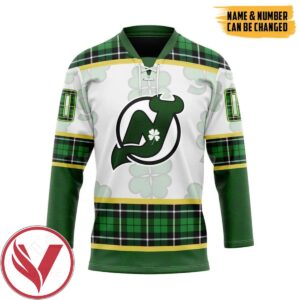 New Jersey Devils St Patrick Day Custom Name Custom Number Hockey Jersey, Trending Gifts For Fans - Vesles2014s